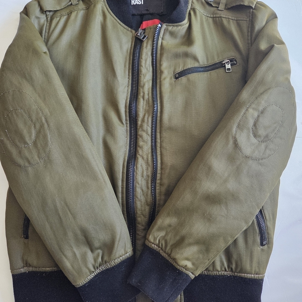 William Rast For Target Olive Bomber Jacket with Black Trim - Picture 8 of 12